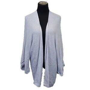 Staccato Womens Open Cardigan Size Medium Large Light Blue Dolman BOHO